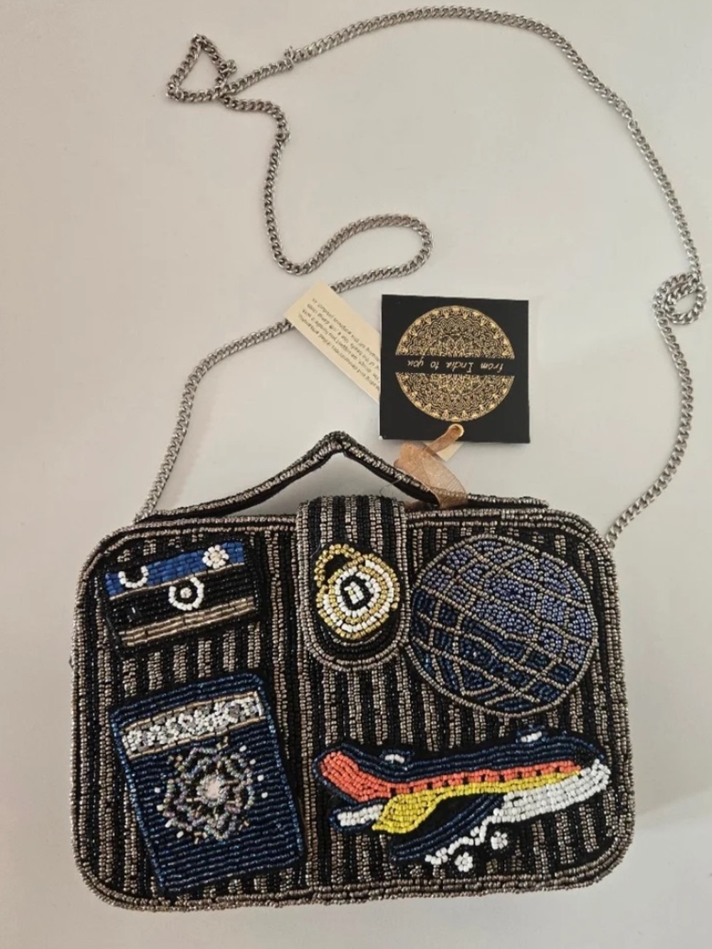 From India To You Viral Beaded Travel and Crossbody Purse NWT - Picture 4 of 9
